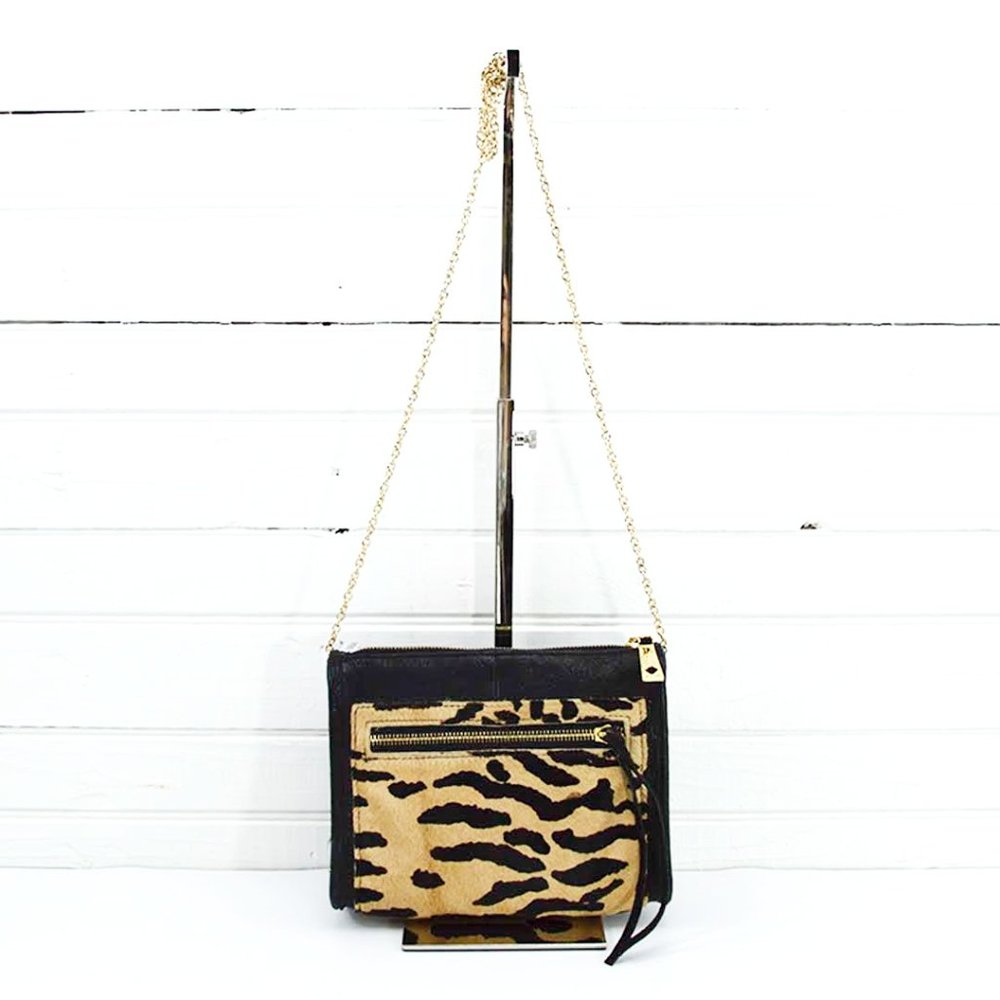 Lauren Merkin animal print calf hair crossbody bag #143-18